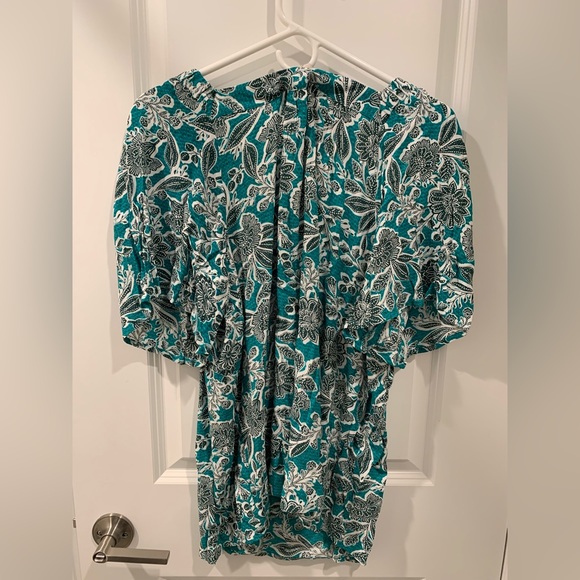 LOFT Floral Flutter Sleeve Square Neck Top - Picture 2 of 3